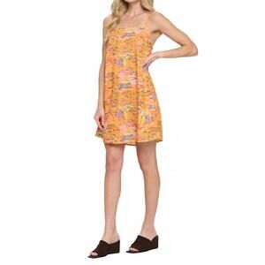 NEW MEET ME IN SANTORINI shoreline cami dress in orange multi